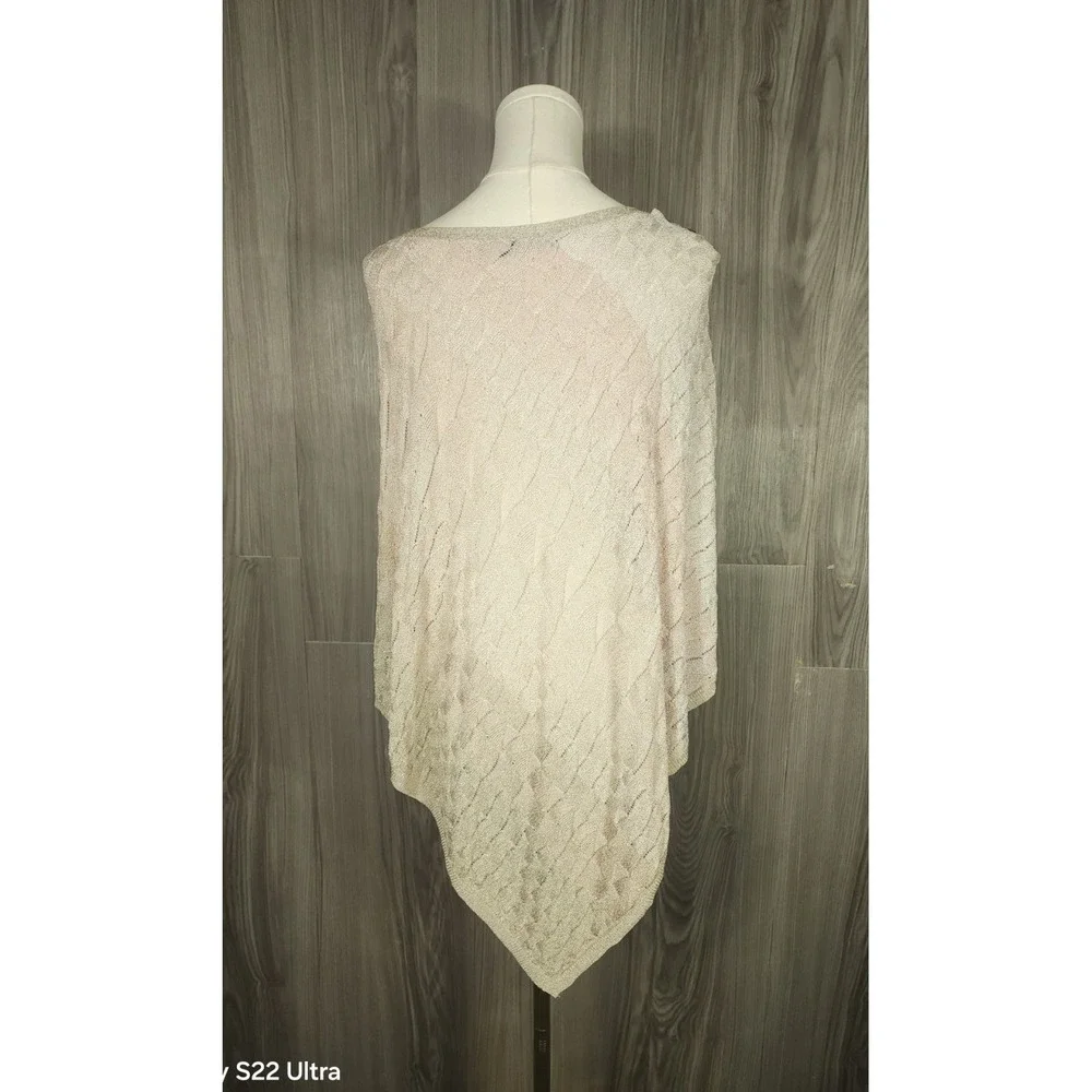 White House Black Market Metallic Asymmetric Hem Pullover Poncho‎ Small